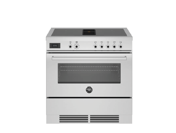 Bertazzoni Professional 90 cm Air-Tec cooker with induction top & integrated hood, Electric oven